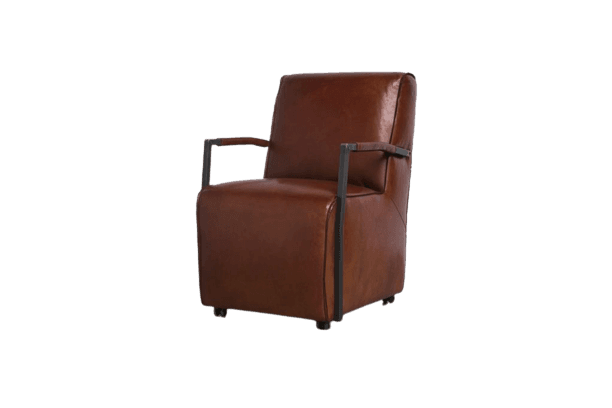 Industriële eetkamerstoel Fleet | met arm | industrial square (DEMO)